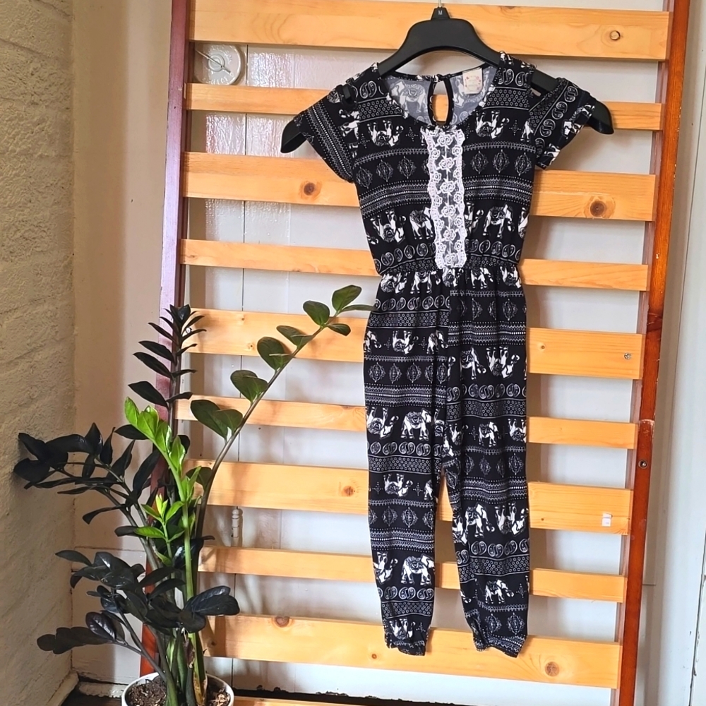 GIRL'S Elephant Print Jumpsuit 4T Heart & Arrow 💛